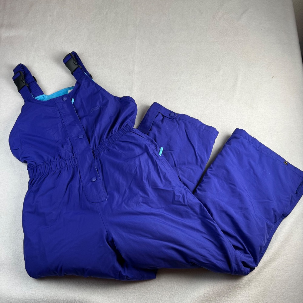 LL Kids L.L. Bean Purple Insulated Snow Bibs Girls Large 14-16 OCY94 Ski Pants